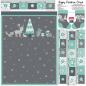 Preview: Baumwoll Panel Happy Christmas by Steinbeck ca. 145 cm Mint/Grau Adventskalender